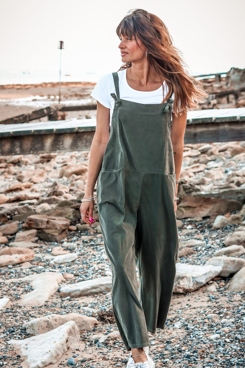 Coconuts and Coffee' Soft Corduroy Tie Up Dungarees – Lost Lover Boutique